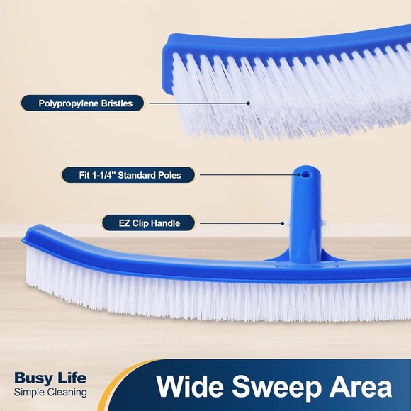 18" Swimming Pool Heavy Duty Wall Tile Cleaning Brush Head - Pole Not Included - Picture 6 of 9